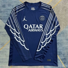 Champions League Final (s-4xl)2025-26 Paris SG 3rd Away Blue  LS Thailand Soccer Jersey AAA-9409