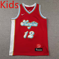 2025 city Version NBA Memphis Grizzlies Red #12 kids  Jersey-1380