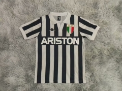 Retro Version 84-85 Juventus Home Black&White Thailand Soccer Jersey AAA-9755