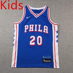 2025 City Edition Philadelphia 76ers Blue #20  NBA kids Jersey-1380