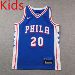2025 City Edition Philadelphia 76ers Blue #20  NBA kids Jersey-1380