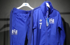 Commemorative Edition Manchester United Blue Soccer Jacket Uniform-4563