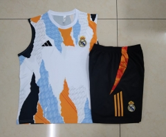2024-2025 Real Madrid White&Blue vest Thailand Soccer Tracksuit-815