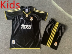 Retro Version 00-01  Real Madrid Away Black Kids/Youth Soccer Uniform-7809