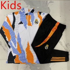 2024-2025 Real Madrid Blue&White Kids/Youth Soccer Tracksuit-815