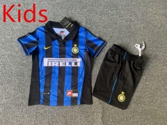 Retro Version 98-99 Inter Milan Home Blue&Black Kid/Youth Soccer Uniform-7809