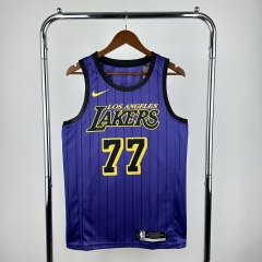 2021  Los Angeles Lakers Purple #77  NBA Jersey-311