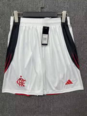2025-26  CR Flamengo  Home White Thailand Soccer Shorts