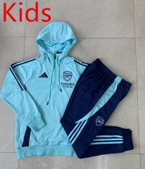 2024-25 Arsenal Light Blue Kids/Youth Soccer Tracksuit with Hat -815
