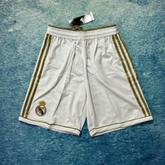 Retro Version 11-12  Real Madrid Home White Thailand Soccer Shorts-6590