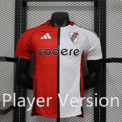 Player Version 25-26 River Plate 2nd Away White& Red Thailand Soccer Jersey AAA-888