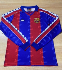 Retro Version1992-95 Barcelona Home Red&Blue LS Thailand Soccer Jersey AAA-6895