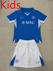 2025-26 Napoli Home Blue Kids/Youth Soccer Uniform-AY