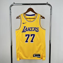 2023  Los Angeles Lakers Yellow #77  NBA Jersey-311
