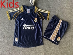 Retro Version 98-00 Real Madrid Away Royal Blue Kids/Youth Soccer Uniform-7809