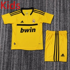 Retro Version 11-12 Real Madrid Away Yellow  Kids/Youth Soccer Uniform-7809