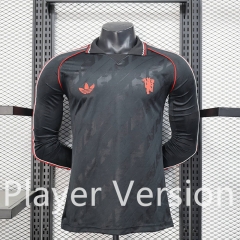 Player Retro Version 2025-26 Manchester United Black LS Thailand Soccer Jersey AAA-888