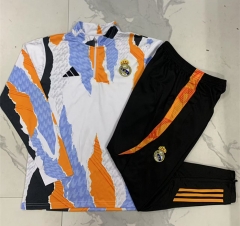 2024-2025 Real Madrid Blue&White Thailand Soccer Tracksuit-815