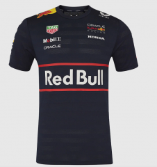 2025 Formula one Red Bull Black  Formula One Racing Suit（round neck）