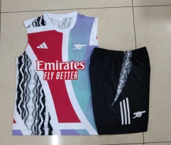 2024-2025 Arsenal Blue Short-Sleeve Thailand Soccer Tracksuit-815