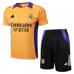 2024-2025 Real Madrid Orange Short-Sleeved Thailand Soccer Tracksuit-815