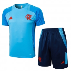 2024-2025 Flamengo Light Blue Short-sleeved Thailand Soccer Tracksuit-815