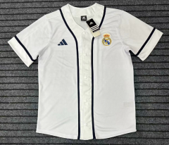2025 Real Madrid  White  Soccer Short-sleeved cardigan-9171