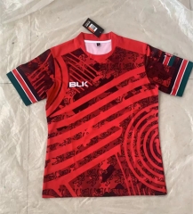 2025 Kenya BLK Red Thailand Rugby Shirt