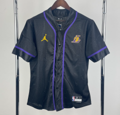 Los Angeles Lakers Black NBA Button cardigan-311