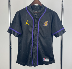 Los Angeles Lakers Black NBA Button cardigan-311