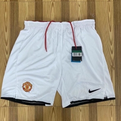 Retro Version 07-08 Manchester United White  Thailand Soccer Shorts-6590
