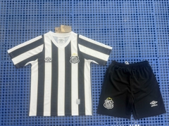 2025-26 Santos FC Away Black&White Kids/Youth Soccer Uniform-3454