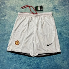 Retro Version 1998 Manchester United White  Thailand Soccer Shorts-6590