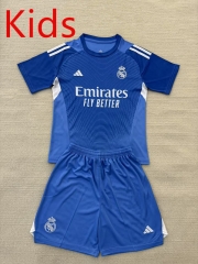 2025-26 Real Madrid Goalkeeper Black Kids/Youth Soccer Uniform-AY