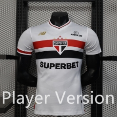 Player Version 2025-26 Sao Paulo Futebol Clube Home White Thailand Soccer Jersey AAA-888
