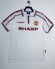 Retro Version 1998 Commemorative edition Manchester United White Thailand Soccer Jersey AAA-811