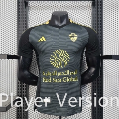 Player Version 2025-26 Al Ahli Saudi 2nd Away Black Thailand Soccer Jersey AAA-888