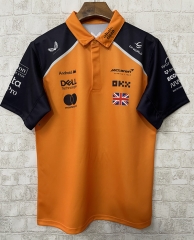 （With collar）2025 F1 McLaren Orange Black Formula One Racing Suit#4