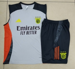 2024-25 Benfica Light Grey Thailand Soccer short Tracksuit Uniform-5303