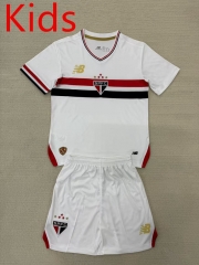 2025-26 Sao Paulo Home White Kids/Youth Soccer Uniform-AY