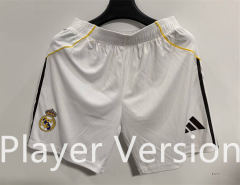Player Version 2025-26 Real Madrid Home White Thailand Soccer Shorts-SJ