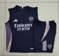 2024-2025 Arsenal Dark Grey Short-Sleeve Thailand Soccer Tracksuit-815