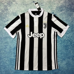 Retro Version 17-18 Juventus Home Black&White Thailand Soccer Jersey AAA-6590