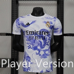 Player Version 2025-26 Real Madrid White&Blue Thailand Soccer Jersey AAA-888