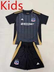 2025-26 CD Colo-Colo Away Black kids Soccer Uniform-AY