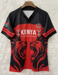 2025 Kenya Samurai Red Thailand Rugby Shirt