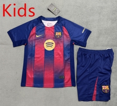 2025-26  Barcelona Home Red&Blue Kid/Youth Soccer Uniform-4506