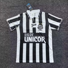 Retro Version 1996  Santos FC Away White&Black Thailand Soccer Jersey AAA-2483