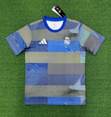 (s-4xl)2025-26 Real Madrid Blue&Gray  Training Soccer Jersey AAA-403
