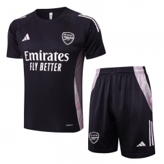 2024-2025 Arsenal Dark Grey Short-Sleeve Thailand Soccer Tracksuit-815
